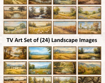 Samsung Frame TV Art Vintage Set |  Tv Art Set of 24 | Bundled TV art | Vintage Landscape TV art download | tva2024-B1