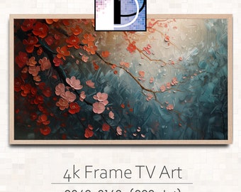 Samsung Frame TV Art Modern| Abstract Textural Floral Painting  tv Art | Oil Painting TV art | Digital Download TV art download | tva2024-62