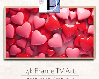 Frame TV Art Valentines | Valentine Hearts Background tv art | Samsung Frame TV Art | Digital TV art download | tva2024-45