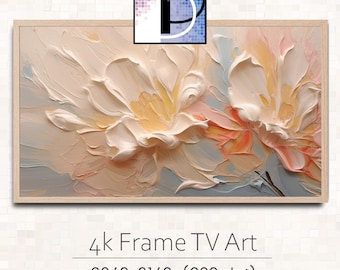 Samsung Frame TV Art Abstract| Abstract Floral Painting  tv Art | Oil Painting TV art | Digital Download TV art download | tva2024-42