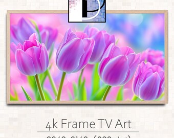 Frame TV Art Floral|  Tulips in Spring | Samsung Frame TV Art | Floral TV art download | tva2024-61