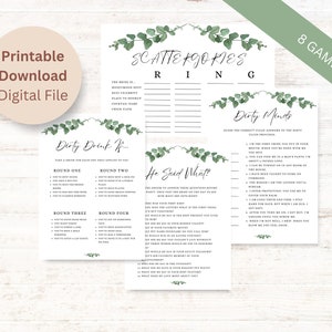 Bachelorette Party Games, Game Bundle, Dirty Bachelorette Games, Instant Download, Printable, Pictionary, He Said What, Dirty Minds, Wedding