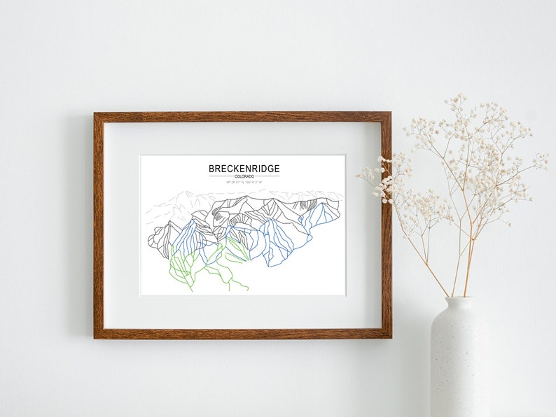 Breckenridge Ski Trail Map | Ski Map | Snowboard Map | Gifts for Skiers ...