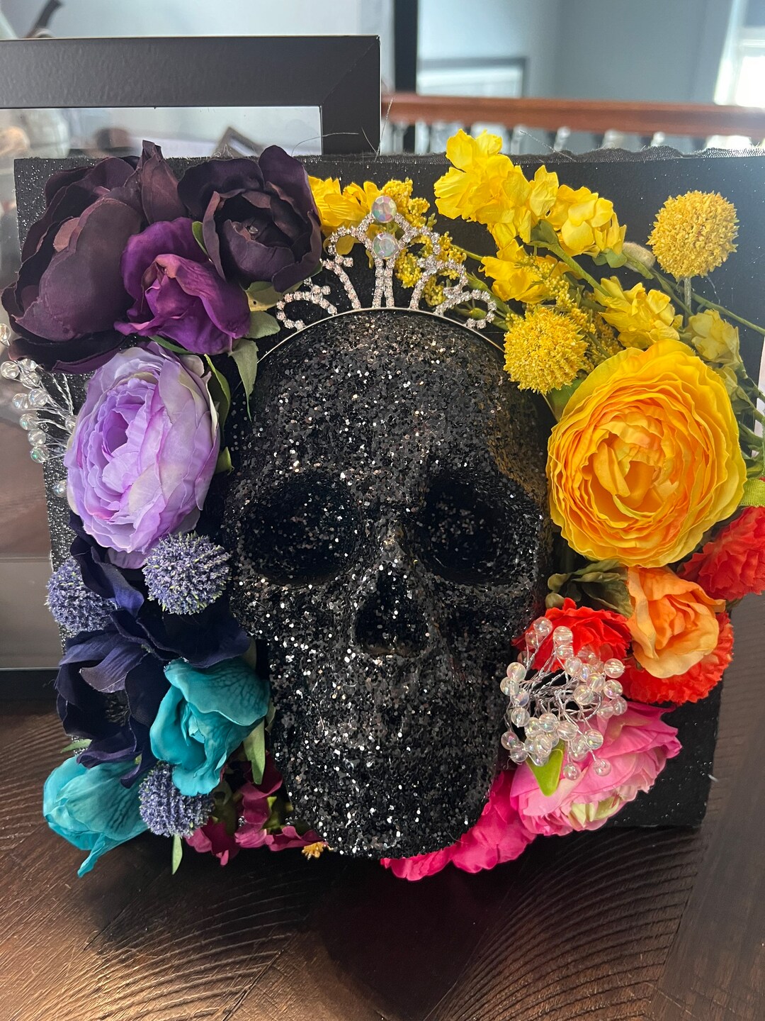 Skull Shadowbox in Rainbow Etsy