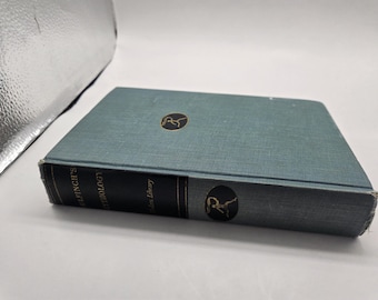 May include: A vintage book titled "Finch's Mythology" with a teal cover and black spine. The book features a gold emblem on the cover and spine. The book is part of the Modern Library series.