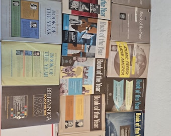 Lot of 14 Encyclopedia Britannica Book of the Year HC VTG books with Dust Jackets