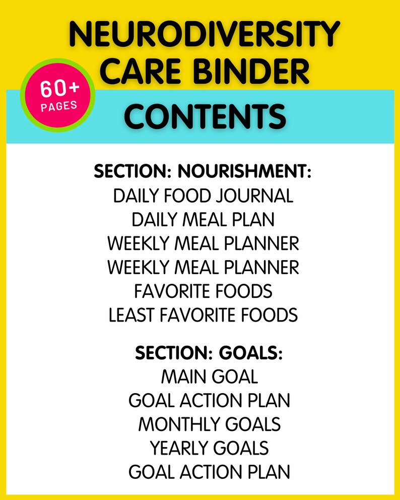Autism Care Binder Printable| ASD Child Planner, Neurodivergent ...