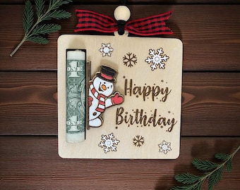Snowman  Money Holder Ornament  SVG File, Christmas Gift (Digital Download)