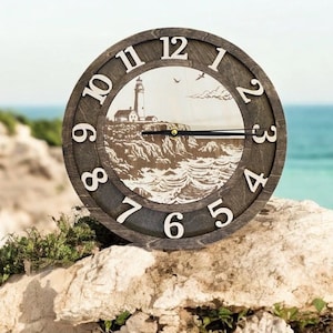 Archivo de corte láser del reloj del faro: SVG en capas (archivo digital)