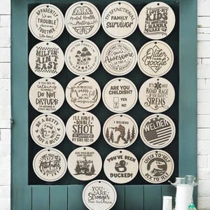 Laser Cut Keychain Designs: 21 SVG Files (Digital Download)