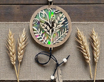 Växt, löv Sun Catcher SVG-fil: Laserskuren gåva (digital fil)