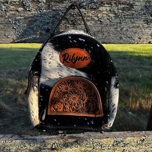 Leather Backpack, Personalized Bag, Leather Backpack Purse, Leather Backpack, Western Purse, Western Backpack,Cowhide Backpack,Cowhide Purse