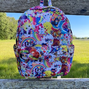 Lisa Frank Inspired Backpack,Mini Backpack,Personalized Bag, 90’s Backpack,Personalized Backpack, 90’s Retro Throwback, School Backpack