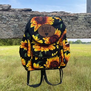 Sunflower Mini Backpack, Personalized Backpack, Personalized Gift, Sunflower Backpack, Floral Backpack, Mini Backpack, Sunflower Purse