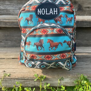 Western Horse Mini Backpack, Aztec Mini Backpack, Personalized Backpack, Horse Backpack, Toddler Backpack, Western Bag, Personalized Gift