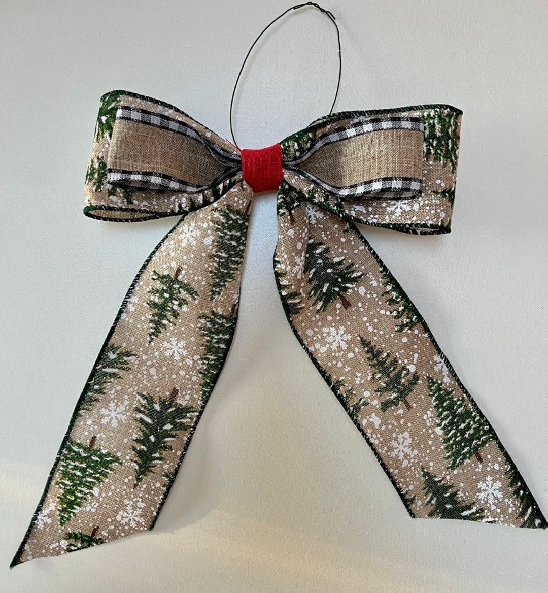 Farmhouse Christmas Ribbon Bow Etsy