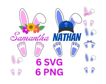 Easter Bunny Ears And Feet SVG PNG graphic designsfor Printing, Cricut Silhouette, Vinyl Cut, Iron Transfer