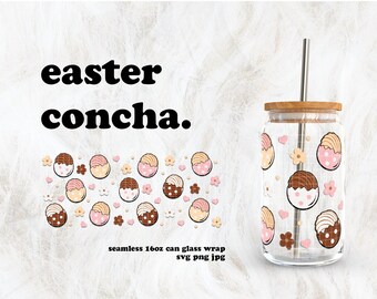 Cafecito de Pascua y Chisme SVG para envoltura de vidrio con UV DTF de 16 oz / Descarga digital