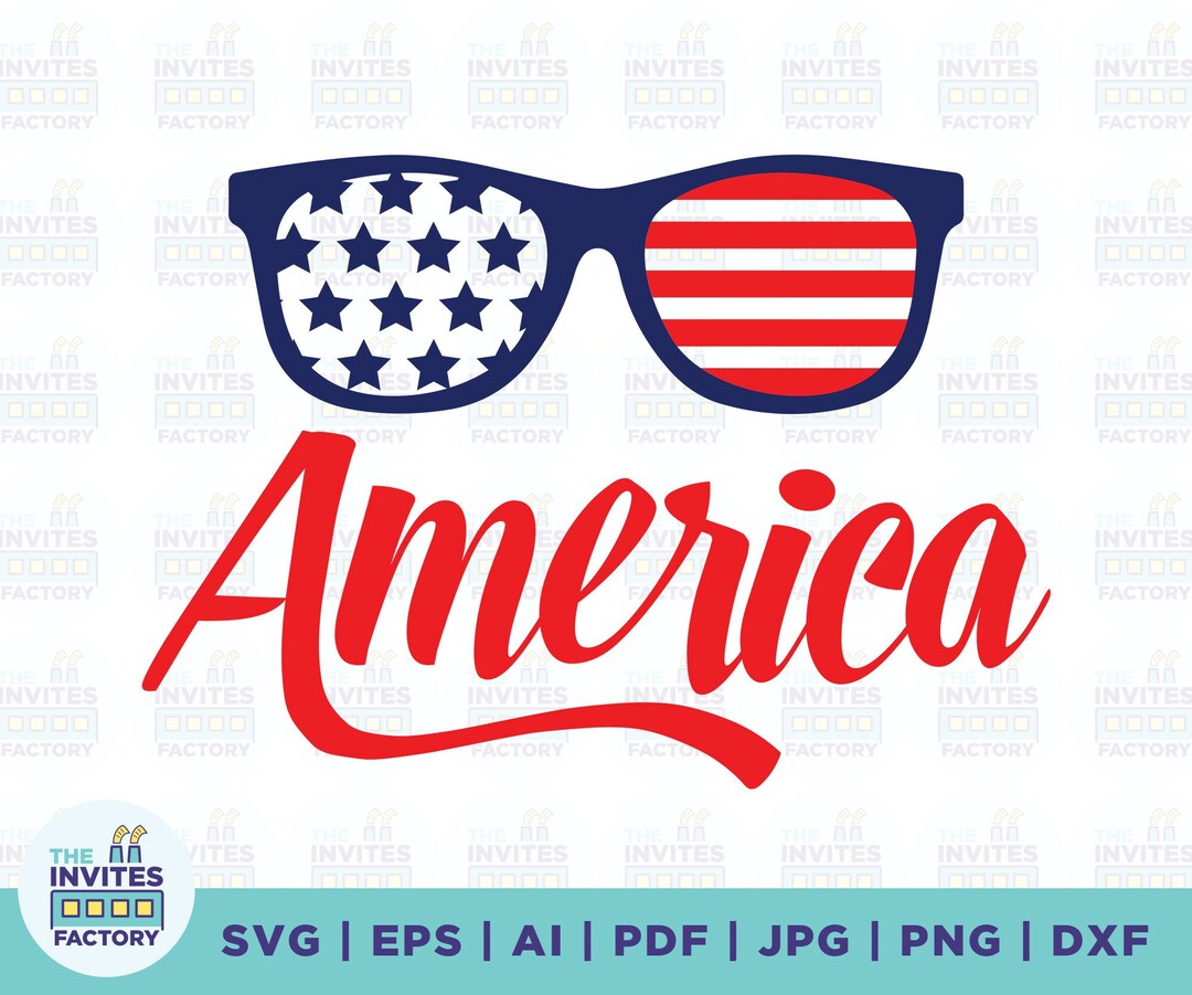 America Sunglasses Svg American Flag Sunglasses Svg America Etsy