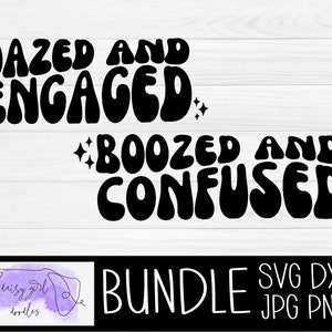 Svg étourdi et engagé | Svg Bundle Bachelorette Party | Svg de fête de mariage | Svg engagé hébété | Ensemble SVG | Décor Bach | PNG | Dxf | Jpg