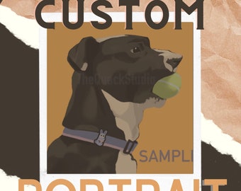 Personalized Custom Pet Portrait Commissions - *DIGITAL ONLY*
