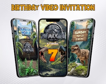 Birthday Video Invitation Jurassic World, Dinosaur Party, Digital Dinosaur Invitation