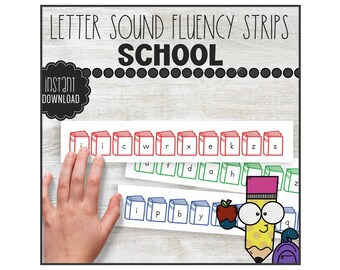 School Kindergarten Activity, Printable Letter Sound Fluency Strips, INSTANT DOWNLOAD, Literacy Practice, Low Prep Alphabet Names, LSFSC