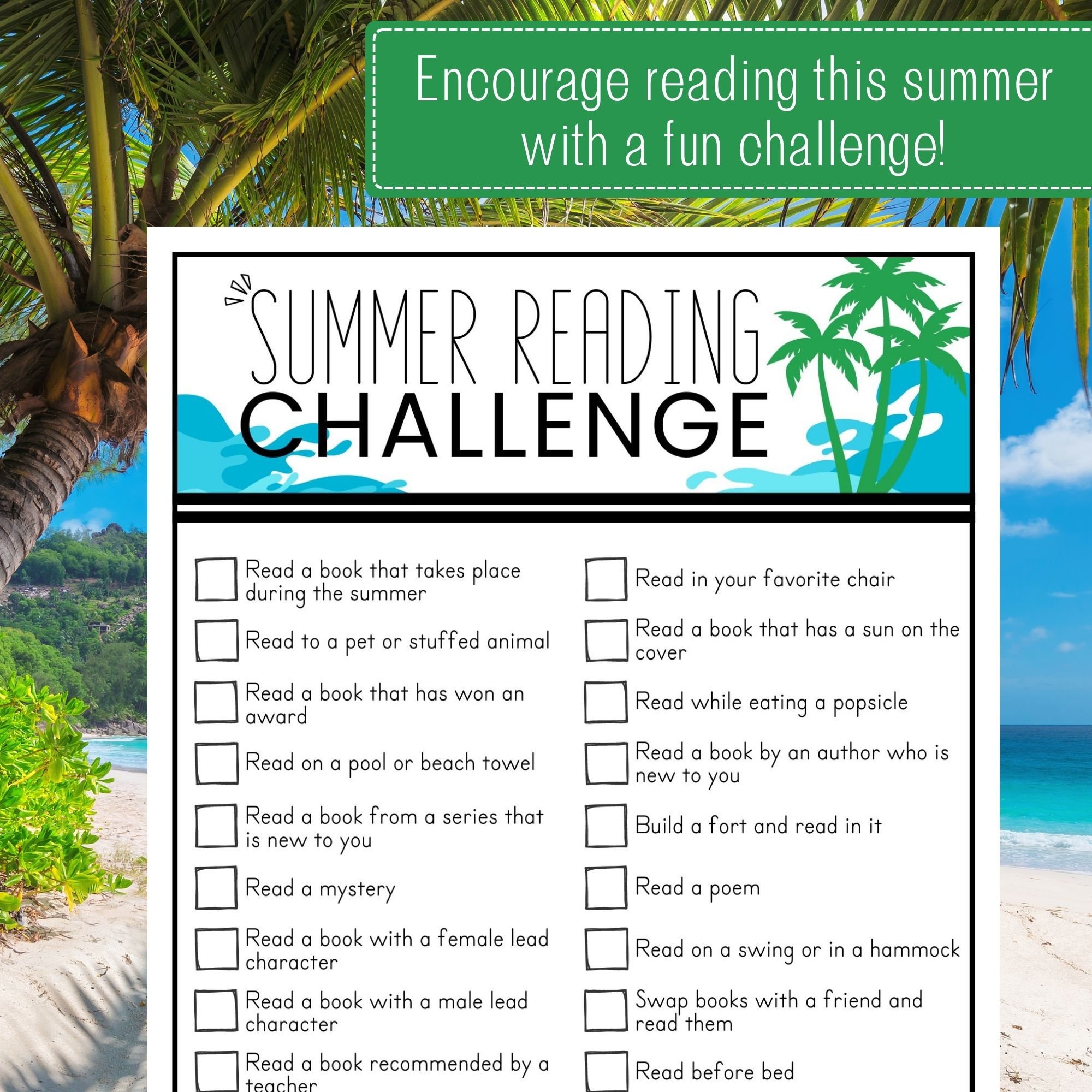 Summer Reading Challenge Log for Kids | INSTANT DOWNLOAD | Printable ...
