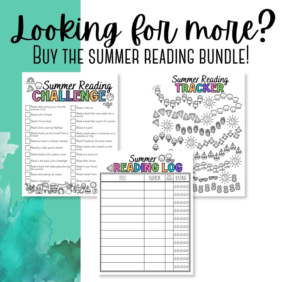Summer Reading Trackers for Kids | INSTANT DOWNLOAD | Printable ...