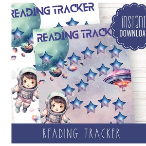 宇宙をテーマにした子供向け読書トラッカー * 即時ダウンロード * 印刷可能な読書時間ログ * 報酬チャレンジアクティビティ RTSP
