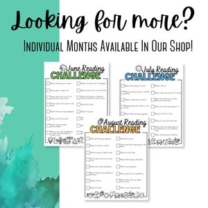 Summer Reading Challenge Log for Kids | INSTANT DOWNLOAD | Printable ...