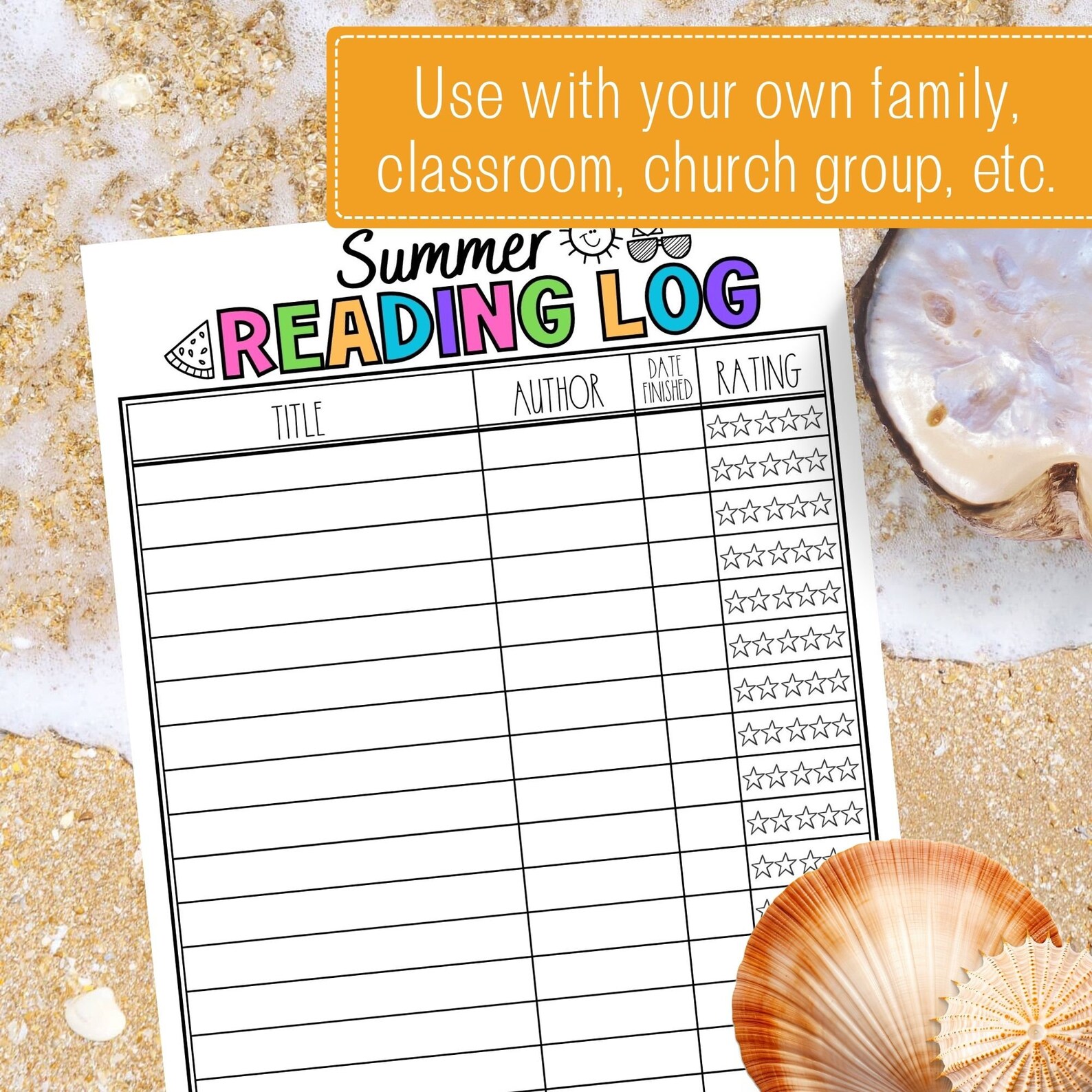 Summer Reading Logs for Kids INSTANT DOWNLOAD Printable Writing Page ...
