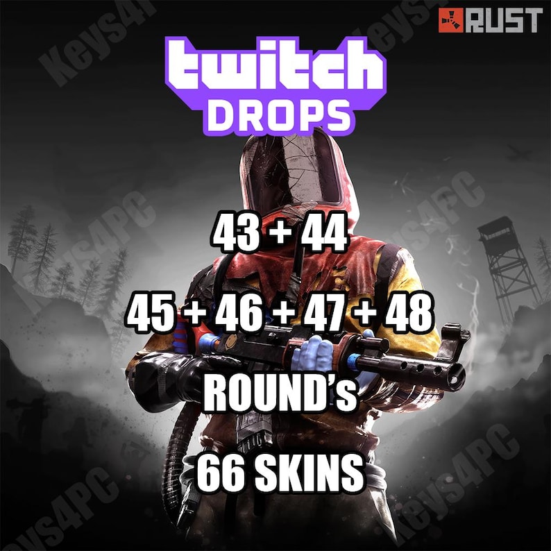 Rust Twitch Drops - Round 43+44+45+46+47+48 - 66 Skins - Worldwide image 1