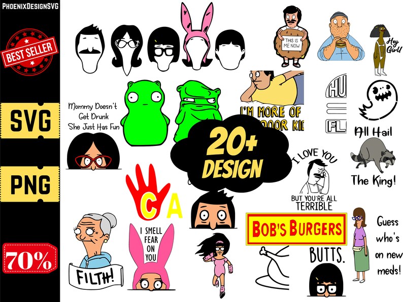 20the Bob's Burgers Movie Bundle SVG, PNG, Bob's Burgers Clip Art