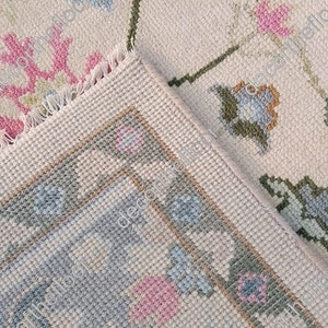 oushak hand knotted pastel multi color rug.living room kids room contemporary large area rug ( fast delivery)