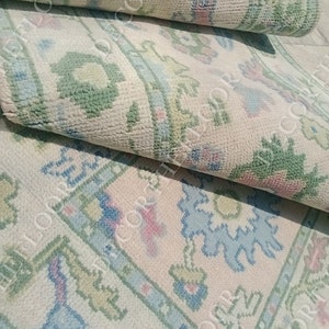 READY TO SHIP 8X10, 9x12 ,2.6X8,2.6x6,2.6x12 pastel rug Modern Oushak rug beautiful rug ,large are rug