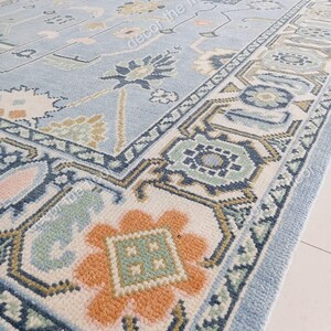 8x10 blue oushak rug Modern Oushak rug delivery large area
