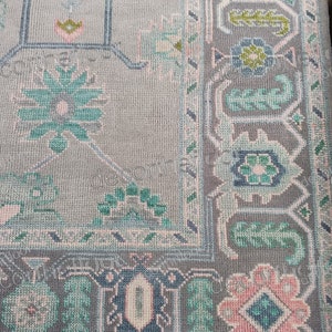 8x10 quick to ship Modern Oushak Rug, Colorful Rug, 8x10 blue ,Gray and green Persian Rug,  Kids, Living Room Rug, 5x8, 6x9, 9x12