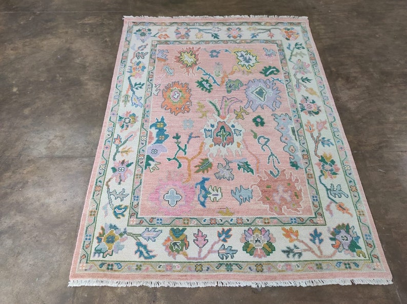 8x10 Pink Oushak Rug Made to Order in Any Size Etsy