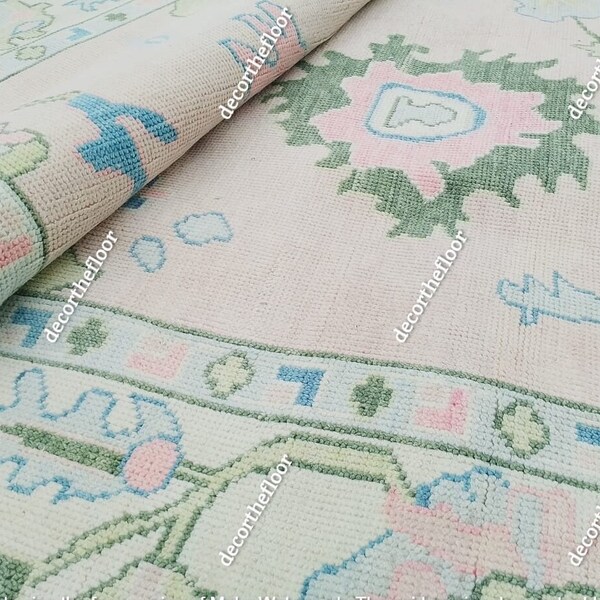 Pink Oushak Rug Etsy