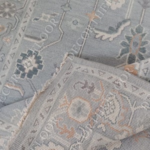 grey modern  Oushak Made to Order (In Any Size!!!!!) Geometric Knotted Modern Oushak rug/pastel/muted oushak rug. ready to ship