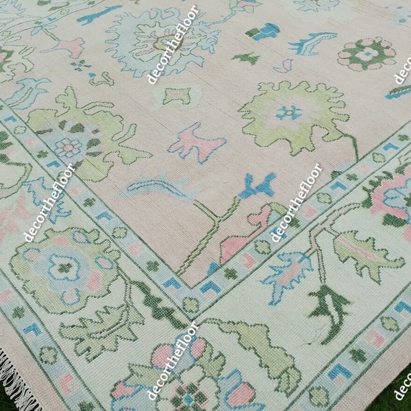 Pink Oushak Rug Etsy