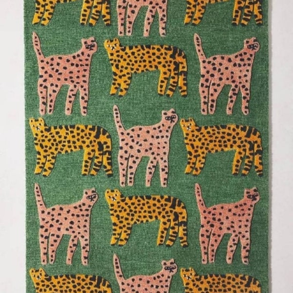 8x10 cat  animal  Hand Tufted Carpet 100% Woolen Area Rug,Large Modern Rug fast delivery, beautiful rug,modern design.