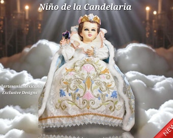 NEW Trajecito Lujo Niño Dios de la Candelaria con accesorios Incluidos/Baby Jesus Outfit Ropon Niño Dios Traje Niño Dios Vestido Niño Dios