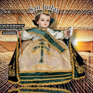 NUEVO Trajecito Lujo San Judas, Niño Dios con accesorios Incluidos/Baby Jesus Outfit/Ropon de Niño Dios,Traje Niño Dios, Vestido de Niño Dios