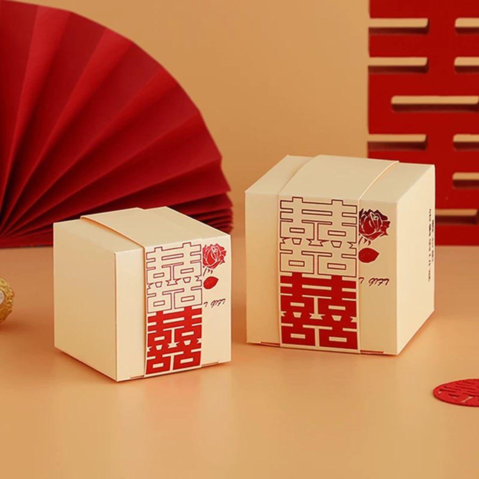 Gold Foiled 囍 Wedding Candy Box: Chinese Cultural Favor (50pcs) - Etsy