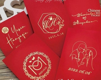 100pcs Customize A Unique Red Envelope Belongs to You for Wedding Blessings Children's Full Moon Business Celebration Events and Moving Gift