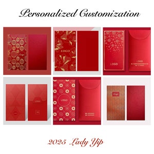 Personalisierte Anpassung Luxe Gold Foiled Roter Umschlag Bargeld Geschenk Lucky Geld Packet Chinesisches Neujahr des Pferdes