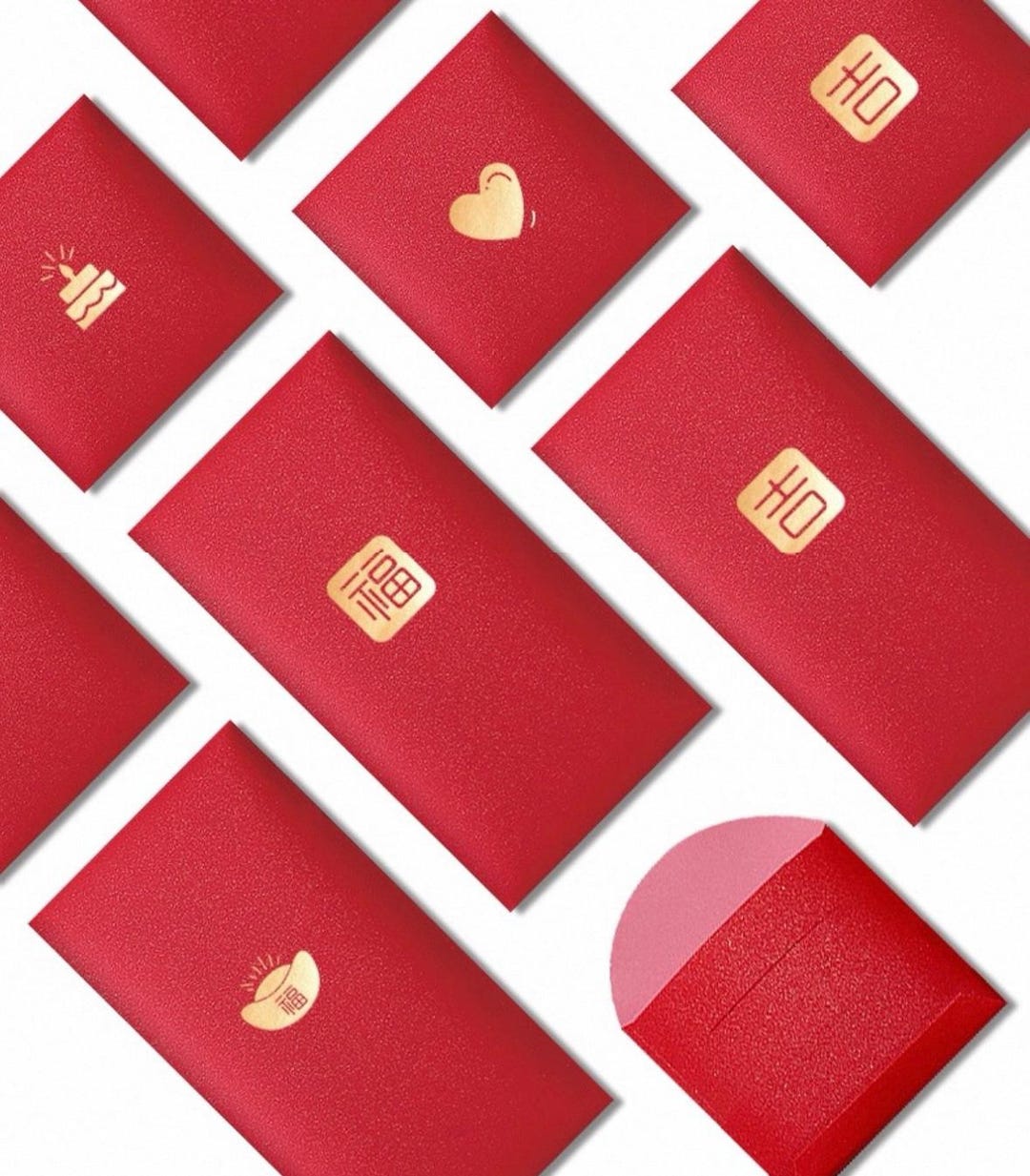 Pack of 20pcs 福 賀 樂 壽 財 發 奖 囍 Chinese New Year Red Envelopes Lucky ...