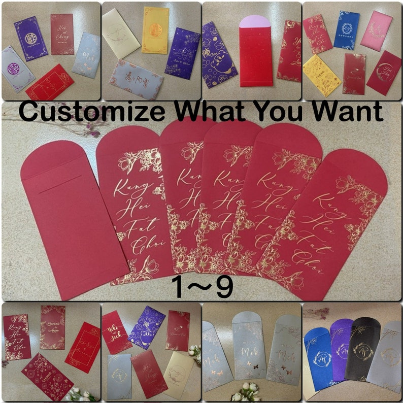 Red Envelope Lettering Personalized Hot Stamped Red Envelopes: New Year | Wedding | Business ...